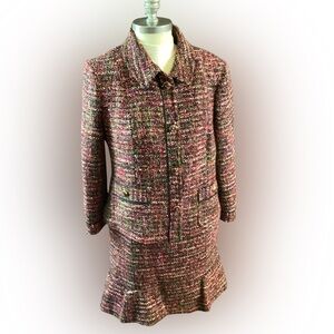Talbots Women's Colorful Tweed Blazer & Skirt Suit